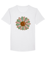 Retro Vintage Flower Tricou mânecă scurtă guler larg Bărbat Skater