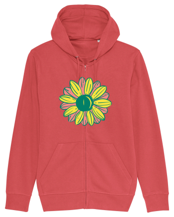 Retro Vintage Flower Carmine Red