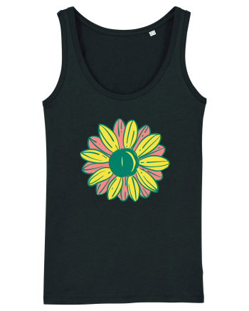 Retro Vintage Flower Black