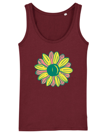 Retro Vintage Flower Burgundy