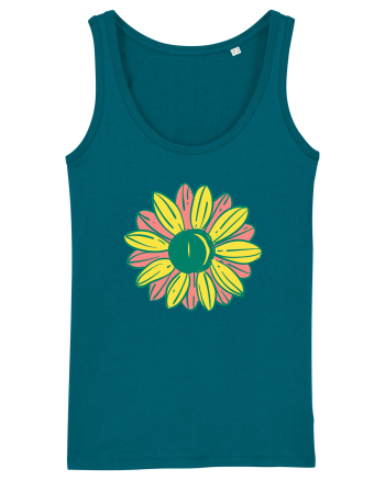 Retro Vintage Flower Ocean Depth