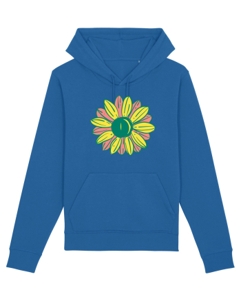 Retro Vintage Flower Royal Blue