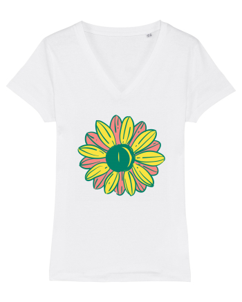 Retro Vintage Flower White
