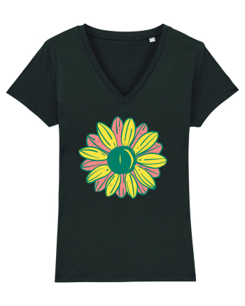 Retro Vintage Flower Black
