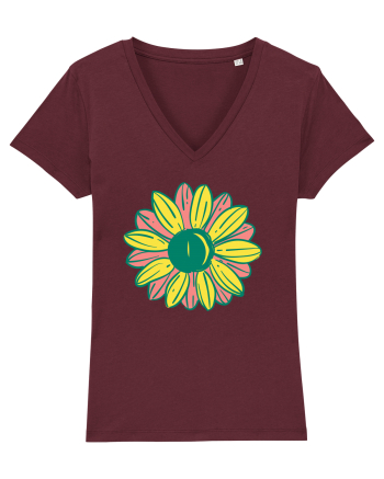 Retro Vintage Flower Burgundy