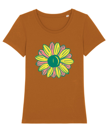 Retro Vintage Flower Roasted Orange
