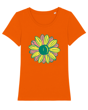 Retro Vintage Flower Bright Orange