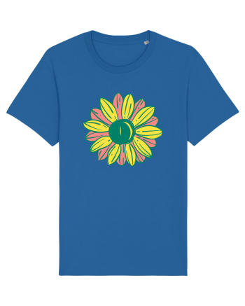 Retro Vintage Flower Royal Blue