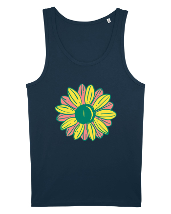 Retro Vintage Flower Navy