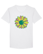 Retro Vintage Flower Tricou mânecă scurtă guler larg Bărbat Skater