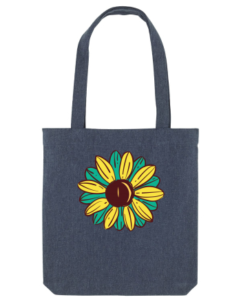 Retro Vintage Flower Midnight Blue