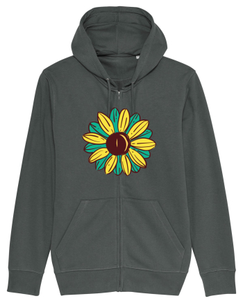 Retro Vintage Flower Anthracite