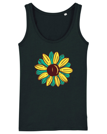 Retro Vintage Flower Black