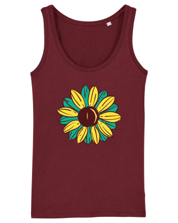 Retro Vintage Flower Burgundy