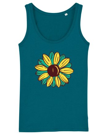 Retro Vintage Flower Ocean Depth