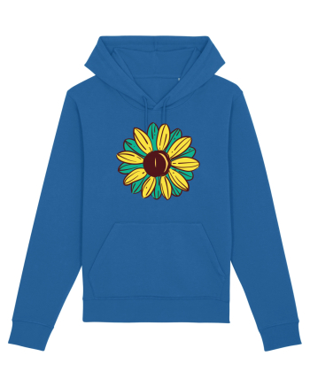 Retro Vintage Flower Royal Blue