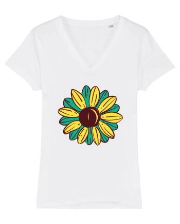 Retro Vintage Flower White