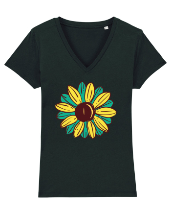 Retro Vintage Flower Black