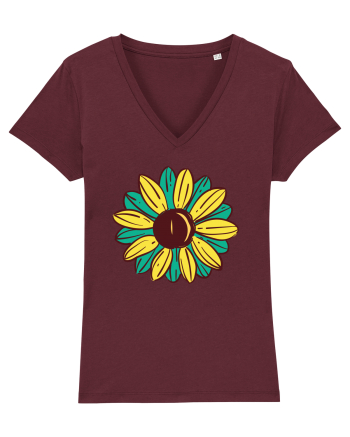 Retro Vintage Flower Burgundy
