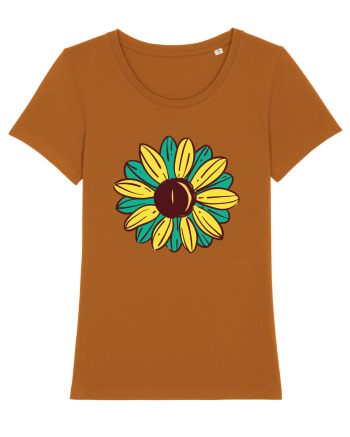 Retro Vintage Flower Roasted Orange