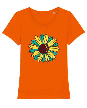 Retro Vintage Flower Bright Orange