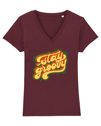 Stay Groovy Burgundy