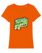 Stay Groovy Tricou mânecă scurtă guler larg fitted Damă Expresser