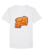 Stay Groovy Tricou mânecă scurtă guler larg Bărbat Skater