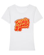 Stay Groovy Tricou mânecă scurtă guler larg fitted Damă Expresser