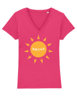 Sun shine  Tricou mânecă scurtă guler V Damă Evoker