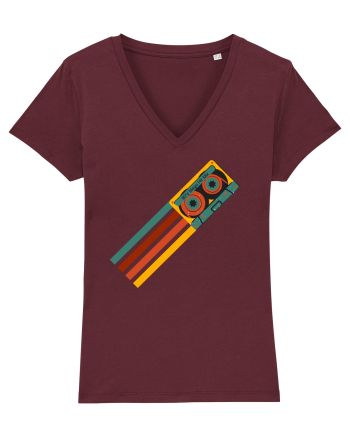 90'S Retro Cassette Tape Burgundy