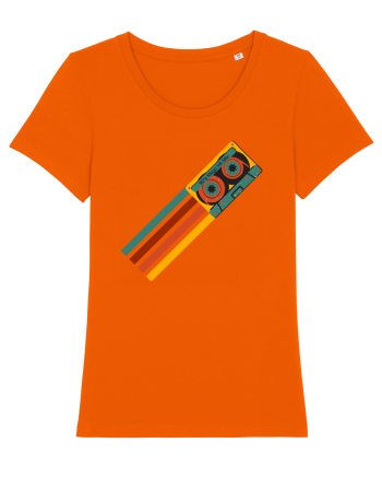 90'S Retro Cassette Tape Bright Orange