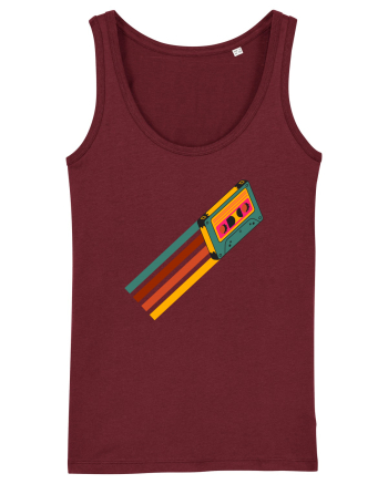 90'S Retro Cassette Tape Burgundy