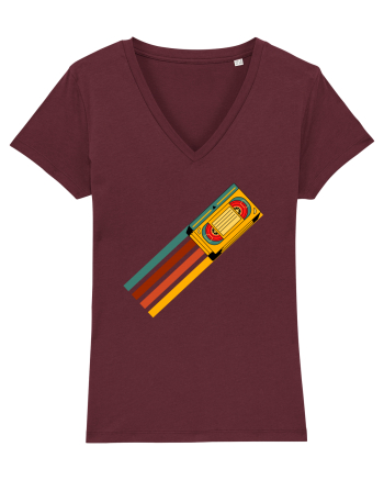 90'S Retro Cassette Tape Burgundy