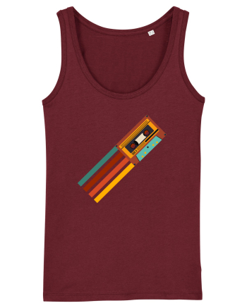 90'S Retro Cassette Tape Burgundy