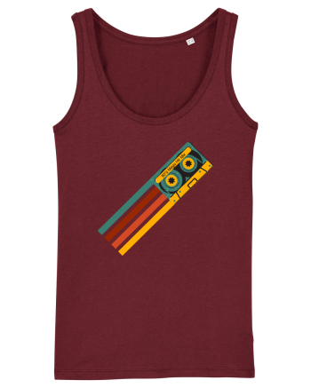 90'S Retro Cassette Tape Burgundy