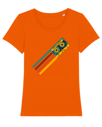 90'S Retro Cassette Tape Bright Orange