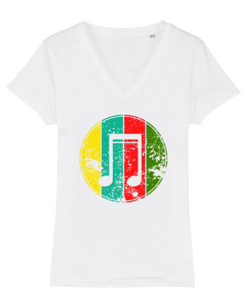 Retro Music Note White