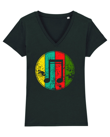 Retro Music Note Black