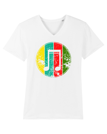 Retro Music Note White
