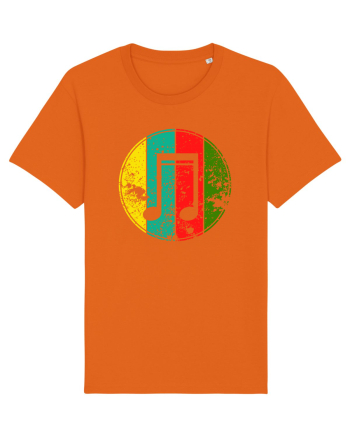 Retro Music Note Bright Orange