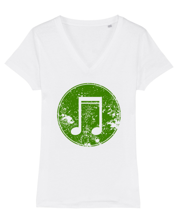 Retro Music Note White