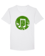Retro Music Note Tricou mânecă scurtă guler larg Bărbat Skater