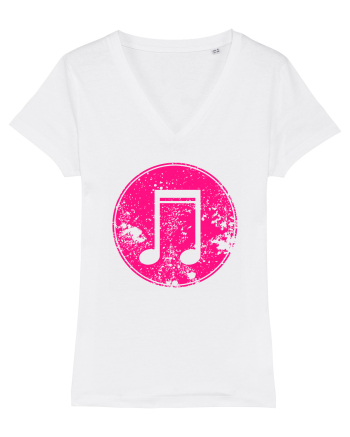 Retro Music Note White