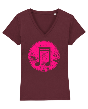 Retro Music Note Burgundy