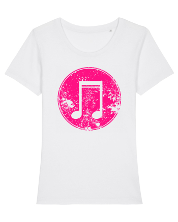 Retro Music Note White
