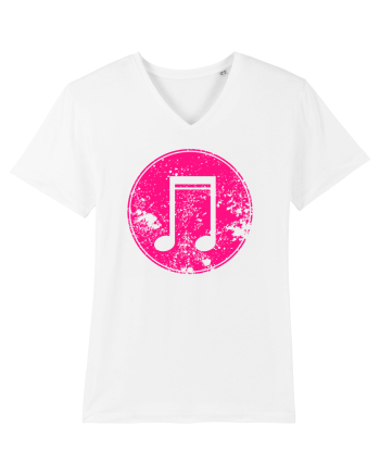 Retro Music Note White