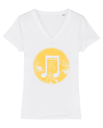 Retro Music Note White