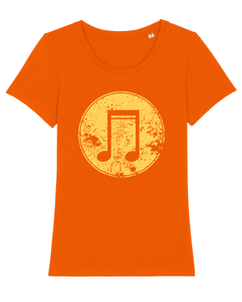 Retro Music Note Bright Orange
