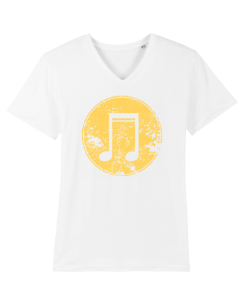 Retro Music Note White